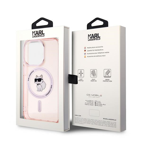 MagSafe Case for Apple iPhone 14 Pro Max, Karl Lagerfeld, IML Choupette, Pink