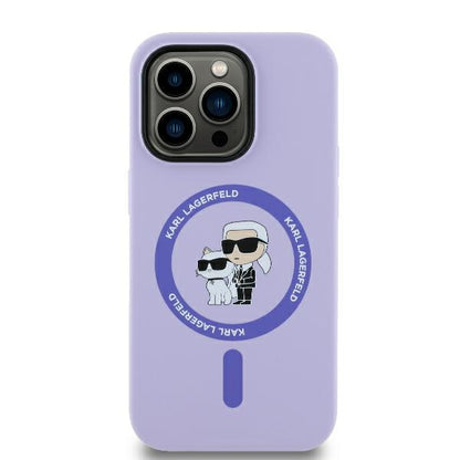 MagSafe Case for Apple iPhone 14 Pro Max, Karl Lagerfeld, Silicone Ring Karl & Choupette, Purple