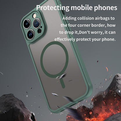 MagSafe Case for Apple iPhone 14 Pro Max, Techsuit, HaloFrost II, Green
