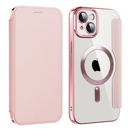 MagSafe Case for Apple iPhone 14, Techsuit, SmartMag Book, Pink