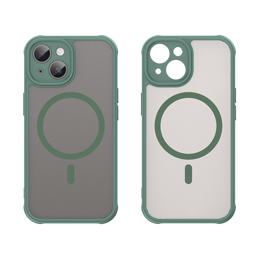 MagSafe Case for Apple iPhone 15 Plus, Techsuit, HaloFrost II, Green