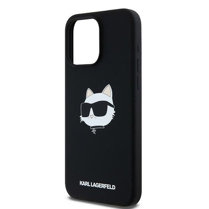 MagSafe Case for Apple iPhone 15 Pro, Karl Lagerfeld, Silicone Choupette's Head, Black