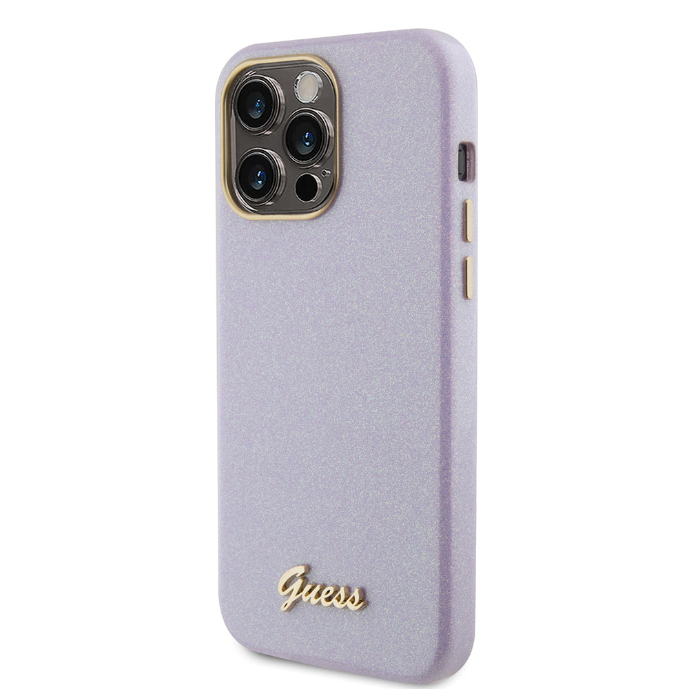 MagSafe Case for Apple iPhone 15 Pro Max, Guess, Glitter Full Wrapped, Purple GUHCP15XPGMCSL