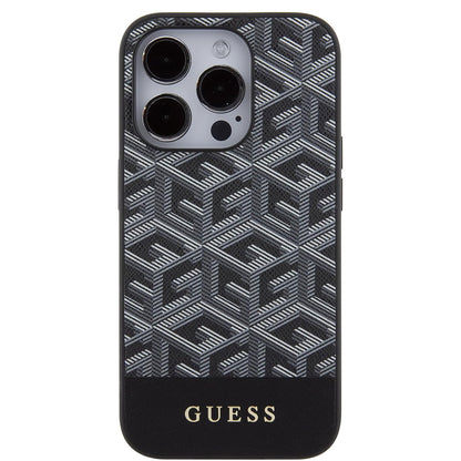 MagSafe Case for Apple iPhone 15 Pro Max, Guess, PU G Cube, Black GUHMP15XHGCFSEK