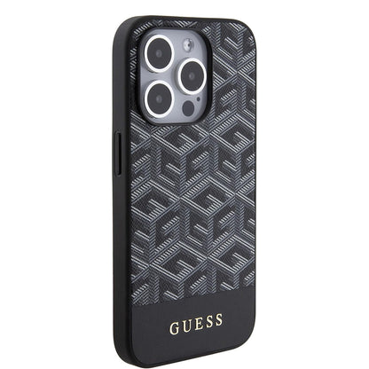 MagSafe Case for Apple iPhone 15 Pro Max, Guess, PU G Cube, Black GUHMP15XHGCFSEK