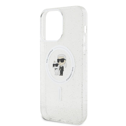 MagSafe Case for Apple iPhone 15 Pro Max, Karl Lagerfeld, Glitter, Transparent