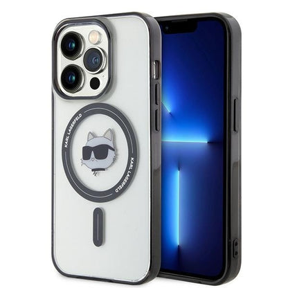 MagSafe Case for Apple iPhone 15 Pro Max, Karl Lagerfeld, IML Choupette's Head, Transparent