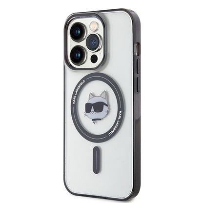 MagSafe Case for Apple iPhone 15 Pro Max, Karl Lagerfeld, IML Choupette's Head, Transparent