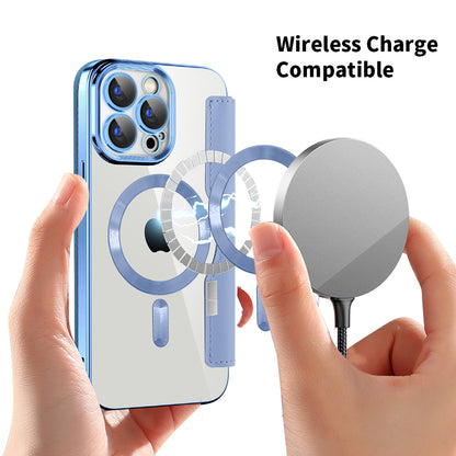 MagSafe Case for Apple iPhone 15 Pro, Techsuit, SmartMag Book, Blue
