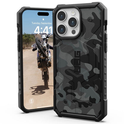 MagSafe Case for Apple iPhone 15 Pro, Urban Armor Gear, Pathfinder SE Midnight Camo, Camouflage