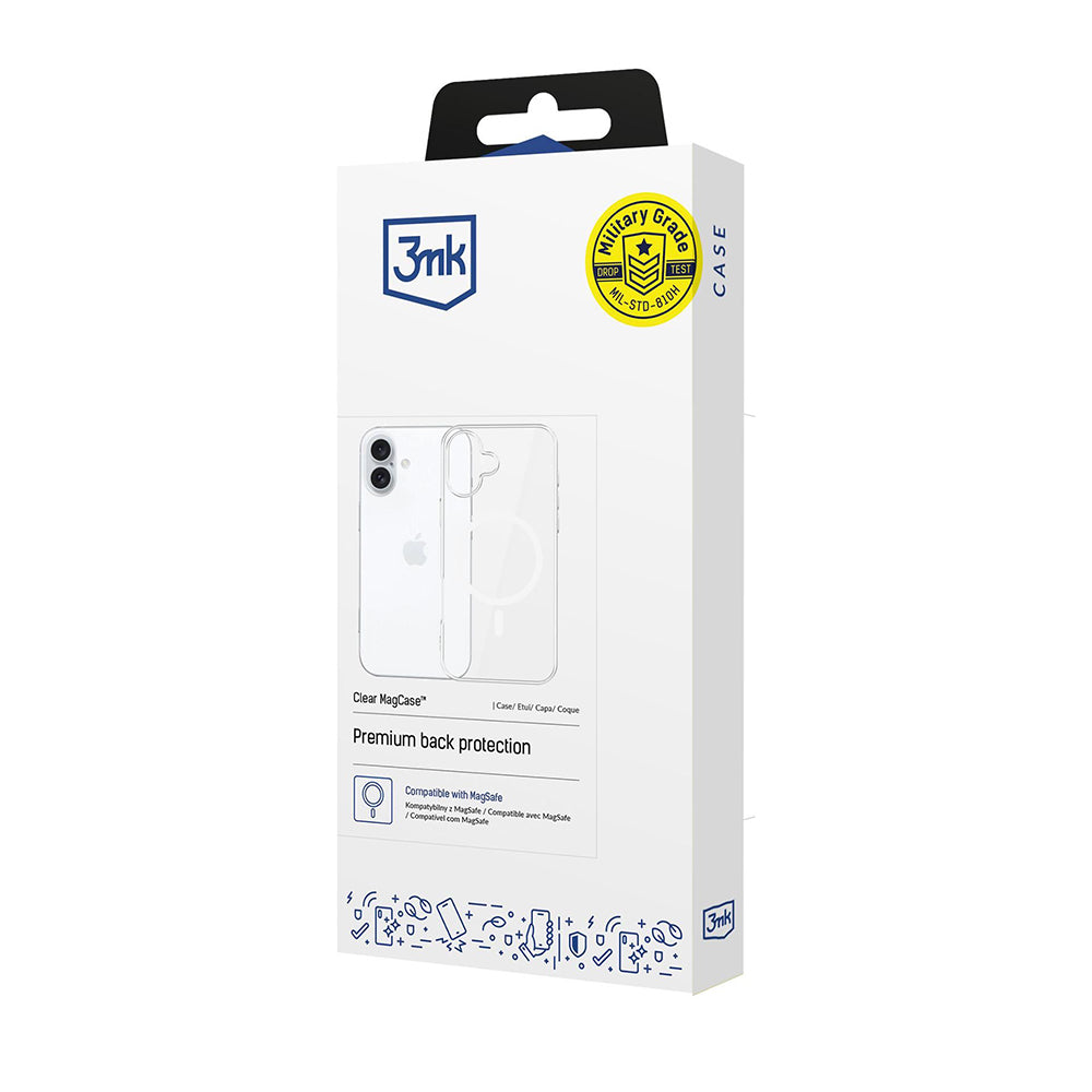 MagSafe Case for Apple iPhone 16, 3MK, Clear MagCase, Transparent