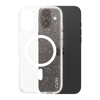 MagSafe Case for Apple iPhone 16, PanzerGlass, Urban Combat Star Lit Care, White Transparent