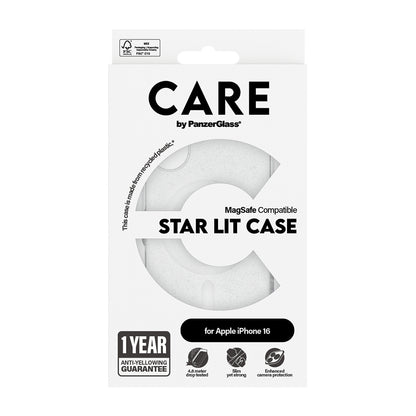 MagSafe Case for Apple iPhone 16, PanzerGlass, Urban Combat Star Lit Care, White Transparent