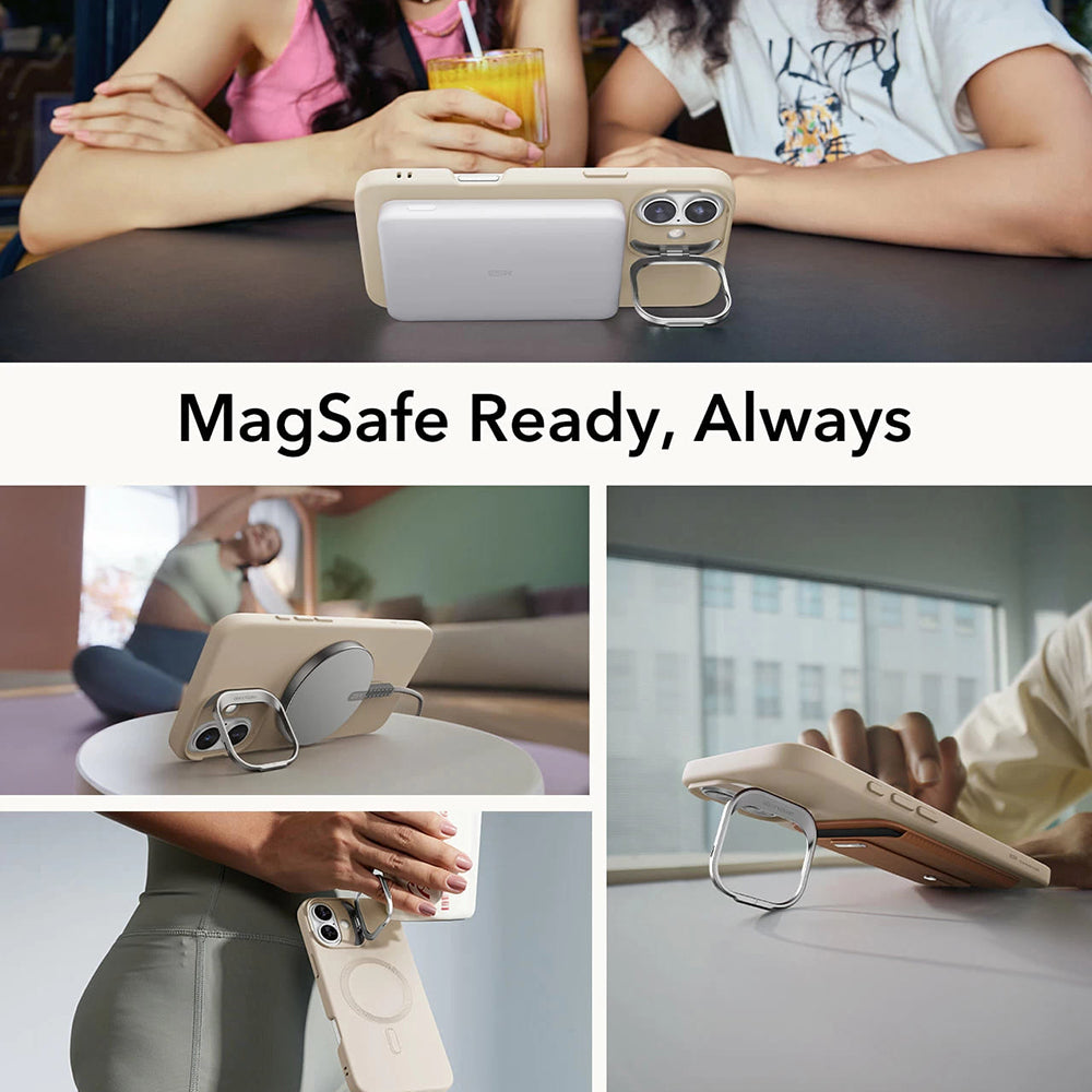 MagSafe Case for Apple iPhone 16 Plus, ESR, Cloud Soft Kickstand, Cream
