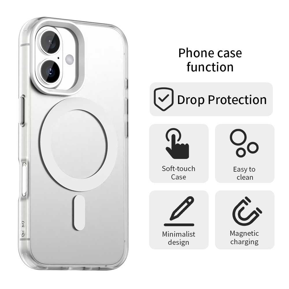 MagSafe Case for Apple iPhone 16 Plus, Techsuit, CandyCase, White