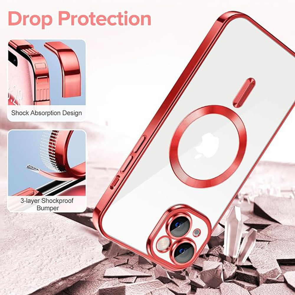 MagSafe Case for Apple iPhone 16 Plus, Techsuit, Luxury Crystal, Silver