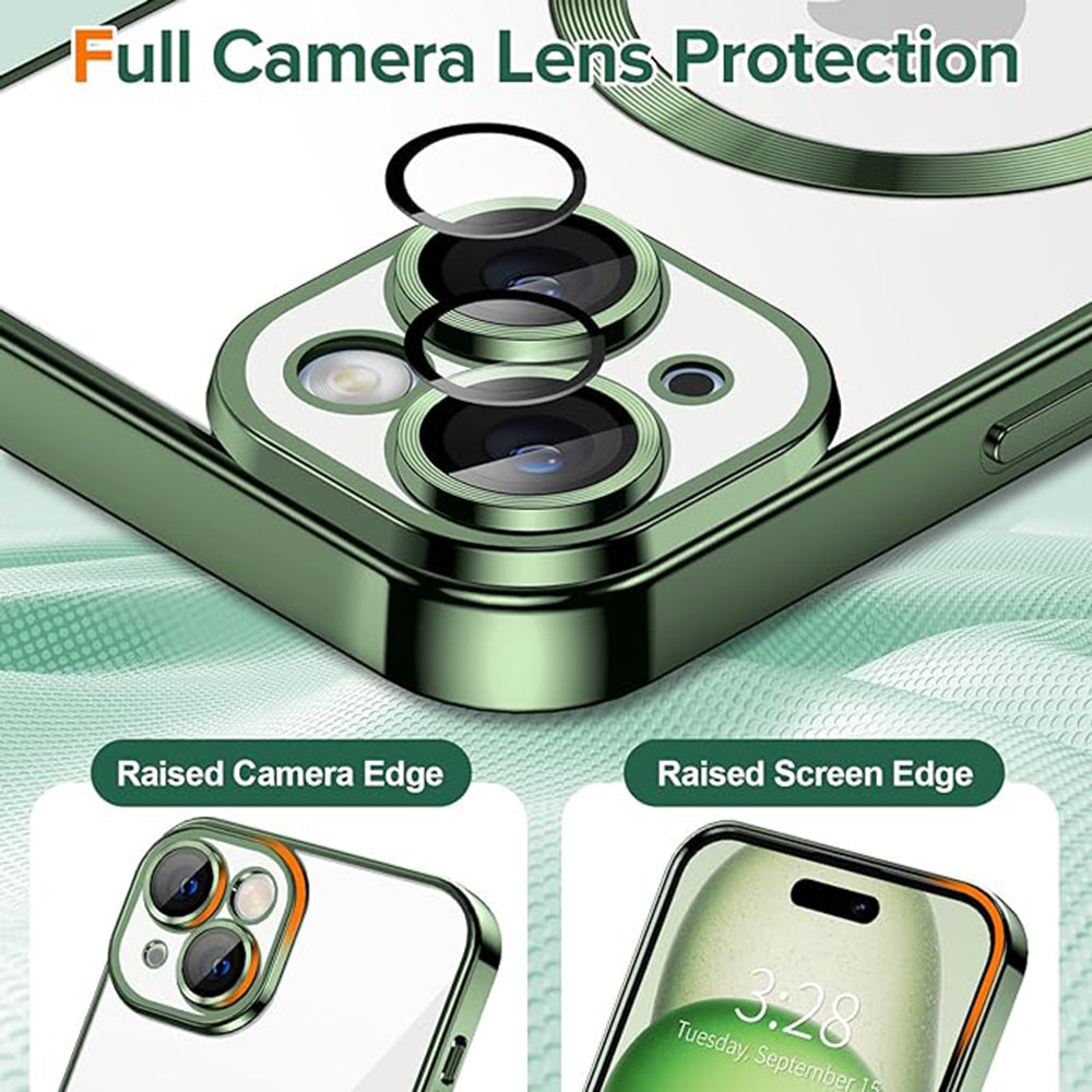 MagSafe Case for Apple iPhone 16 Plus, Techsuit, Luxury Crystal, Gold