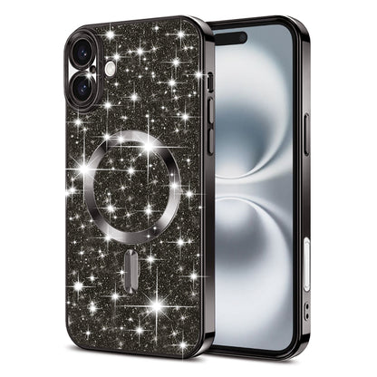 MagSafe Case for Apple iPhone 16 Plus, Techsuit, Luxury Glitter, Black