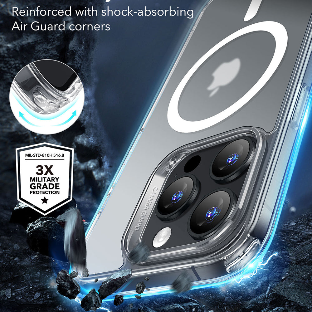 MagSafe Case for Apple iPhone 16 Pro Max, ESR, Classic Hybrid, Satin Transparent