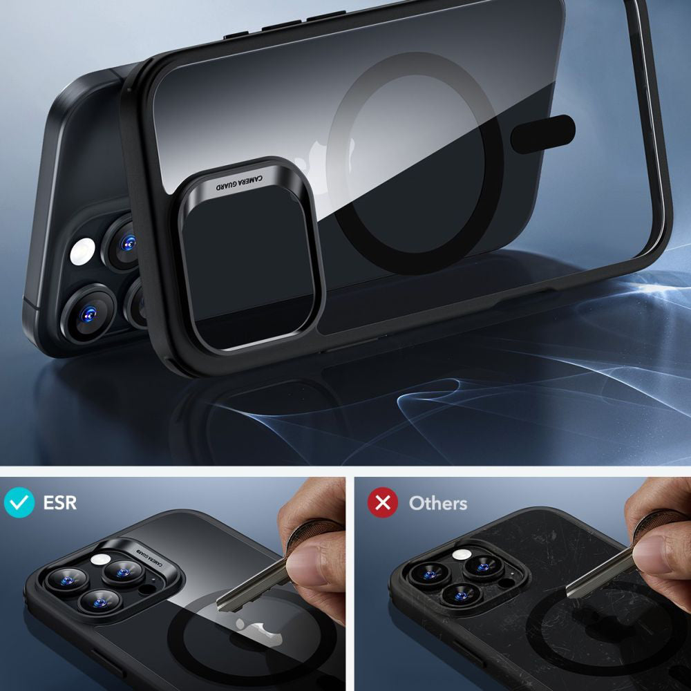 MagSafe Case for Apple iPhone 16 Pro Max, ESR, Classic Hybrid with Screen Protector, Transparent Black