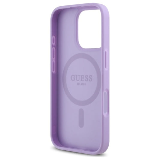 MagSafe Case for Apple iPhone 16 Pro Max, Guess, Saffiano, Purple
