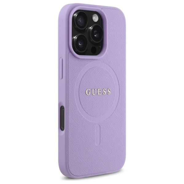 MagSafe Case for Apple iPhone 16 Pro Max, Guess, Saffiano, Purple