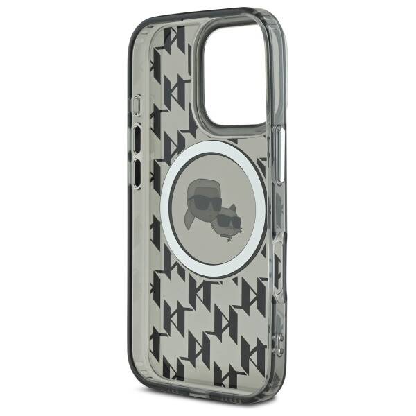 MagSafe Case for Apple iPhone 16 Pro Max, Karl Lagerfeld, IML Monogram Karl & Choupette's Heads, Black