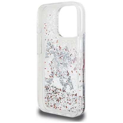 MagSafe Case for Apple iPhone 16 Pro Max, Karl Lagerfeld, Liquid Glitter Choupette Logo, Transparent