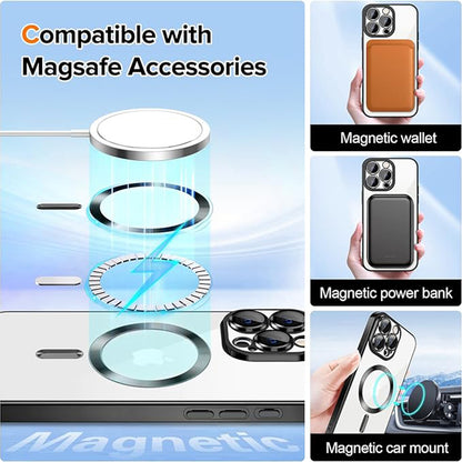MagSafe Case for Apple iPhone 16 Pro Max, Techsuit, Luxury Crystal, Dark Green