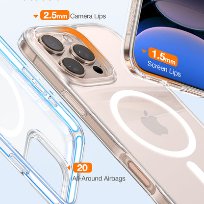 MagSafe Case for Apple iPhone 16 Pro Max, Torras, Diamond, Transparent