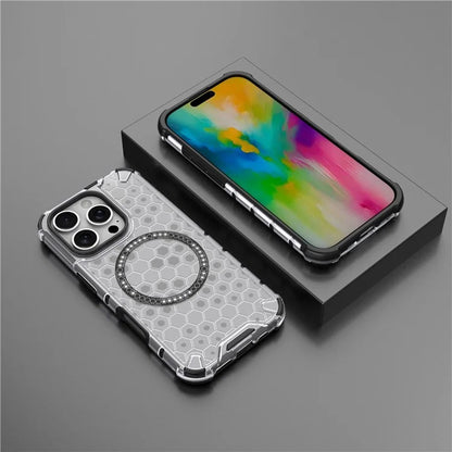 MagSafe Case for Apple iPhone 16 Pro, Techsuit, HoneyComb Shield, White