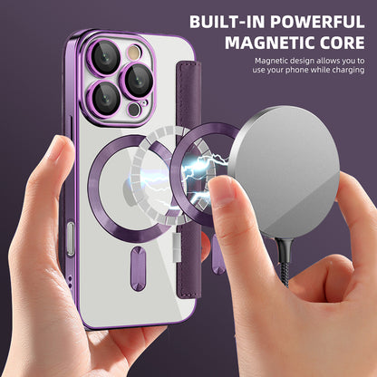 MagSafe Case for Apple iPhone 16 Pro, Techsuit, SmartMag Book, Purple