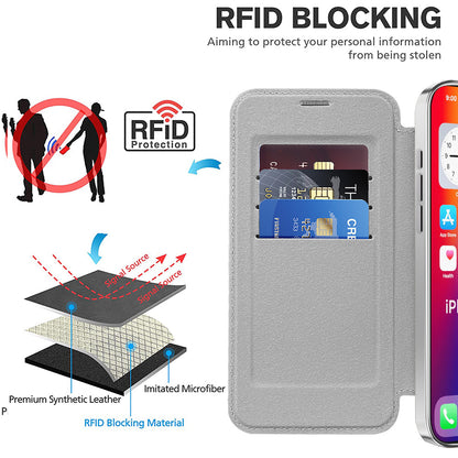 MagSafe Case for Apple iPhone 16, Techsuit, SmartMag Book, Gray