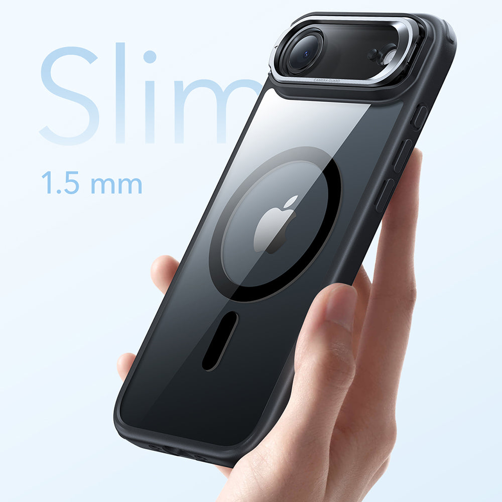 MagSafe Case for Apple iPhone 17 Air, ESR, Classic Hybrid Kickstand, Black Transparent