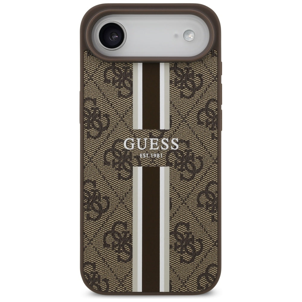 MagSafe Case for Apple iPhone 17 Air, Guess, 4G Printed Stripes, Brown