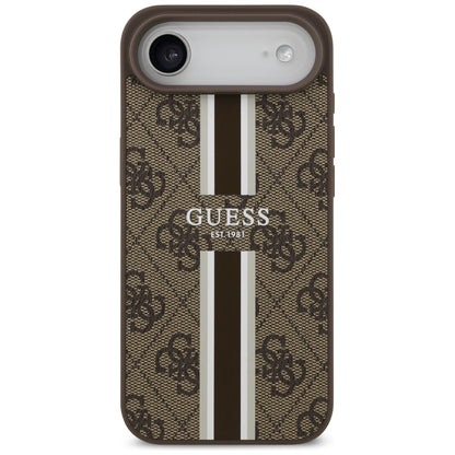 MagSafe Case for Apple iPhone 17 Air, Guess, 4G Printed Stripes, Brown