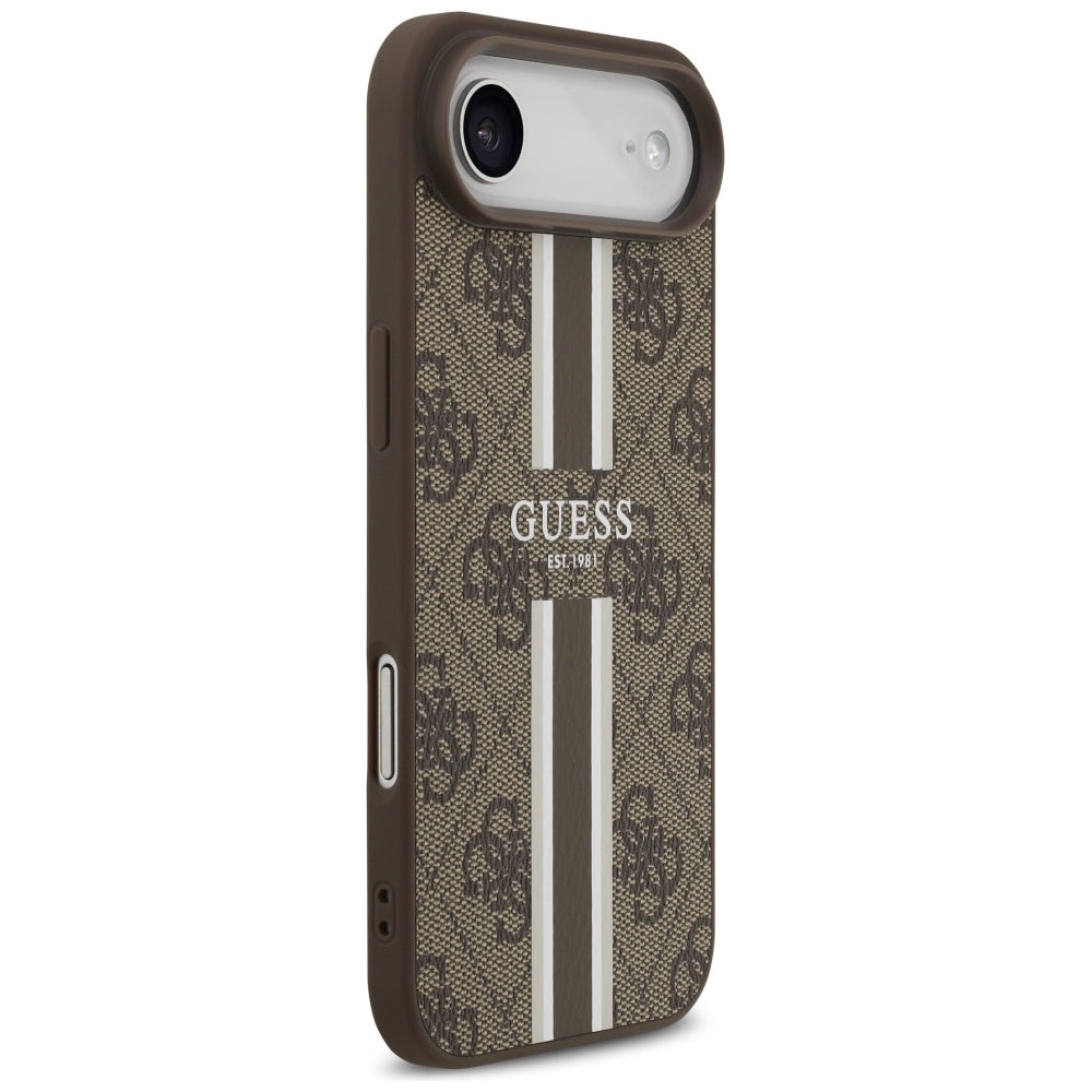 MagSafe Case for Apple iPhone 17 Air, Guess, 4G Printed Stripes, Brown