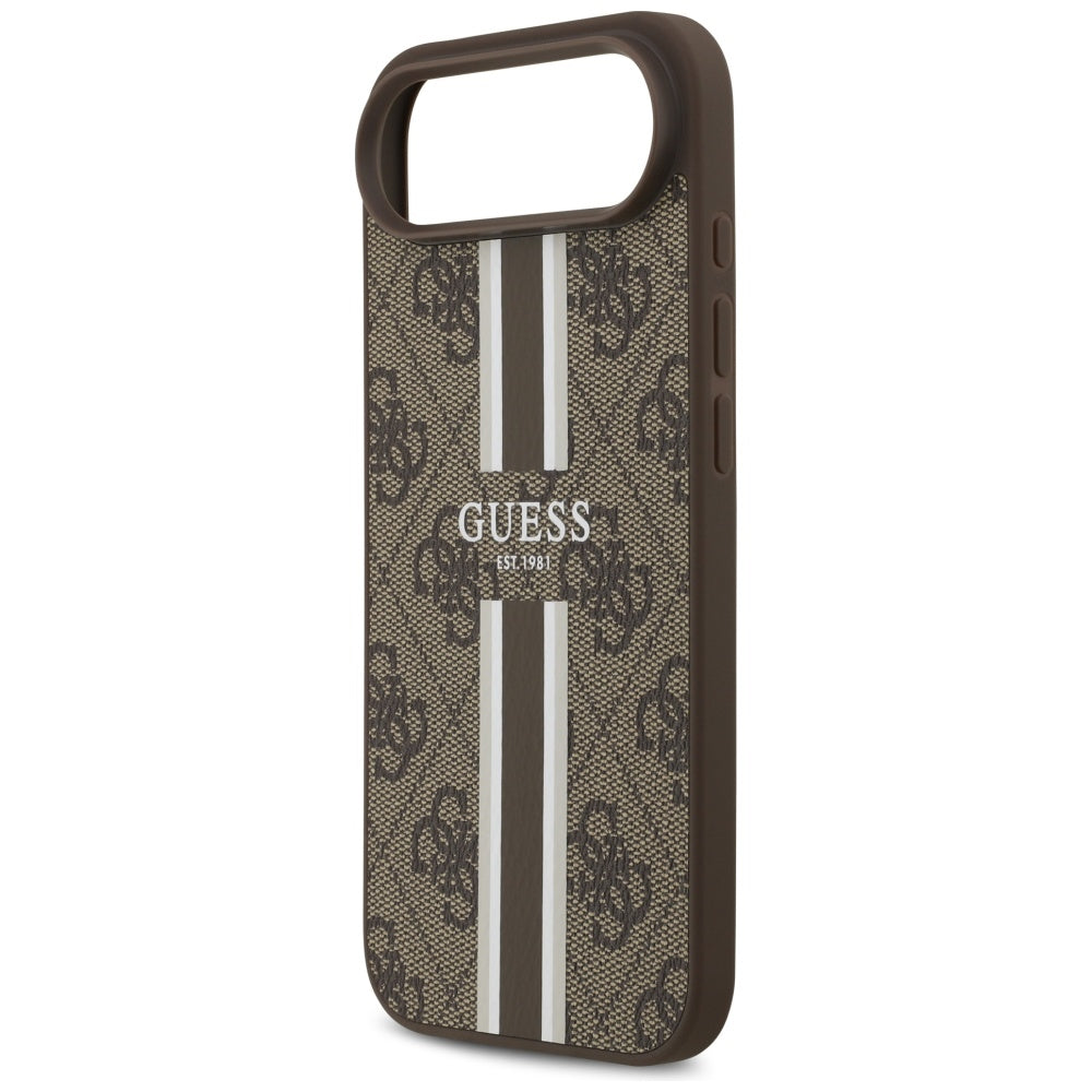 MagSafe Case for Apple iPhone 17 Air, Guess, 4G Printed Stripes, Brown