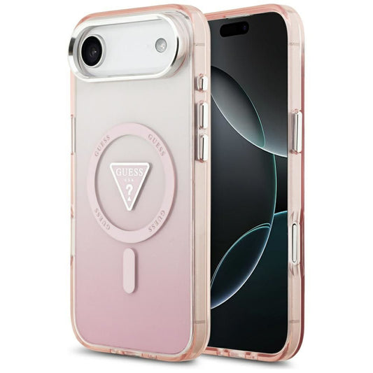 MagSafe Case for Apple iPhone 17 Air, Guess, IML Gradient Triangle Logo, Pink