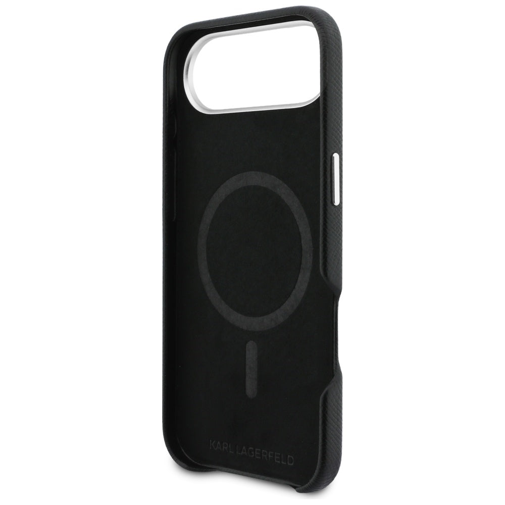 MagSafe Case for Apple iPhone 17 Air, Karl Lagerfeld, Karl & Choupette Head's Pin, Black