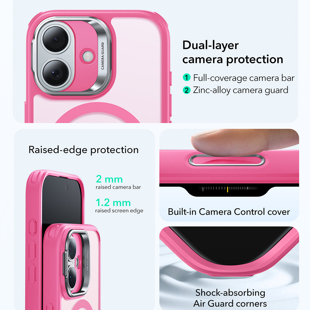 MagSafe Case for Apple iPhone 17, ESR, Classic Hybrid Kickstand, Satin Pink