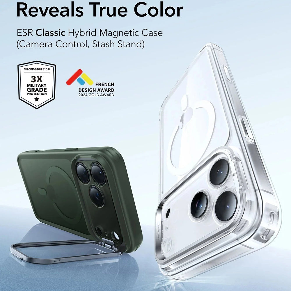 MagSafe Case for Apple iPhone 17, ESR, Classic Hybrid Kickstand, Satin Green