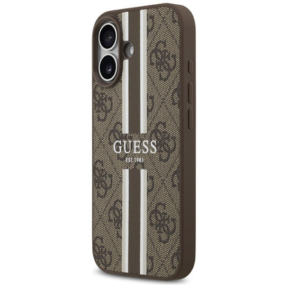 MagSafe Case for Apple iPhone 17, Guess, 4G Printed Stripes, Brown