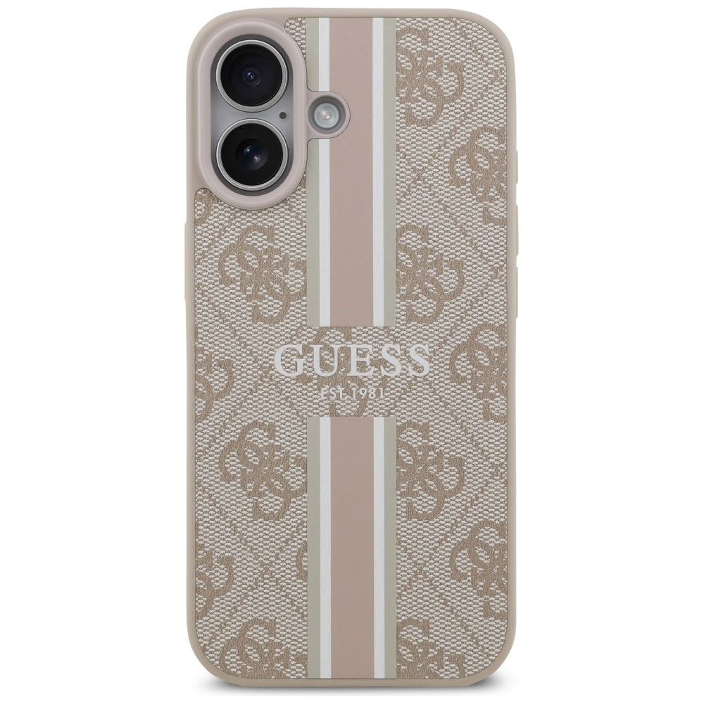 MagSafe Case for Apple iPhone 17, Guess, 4G Printed Stripes, Pink