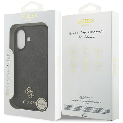 MagSafe Case for Apple iPhone 17, Guess, 4G Small and Classic Logo, Black