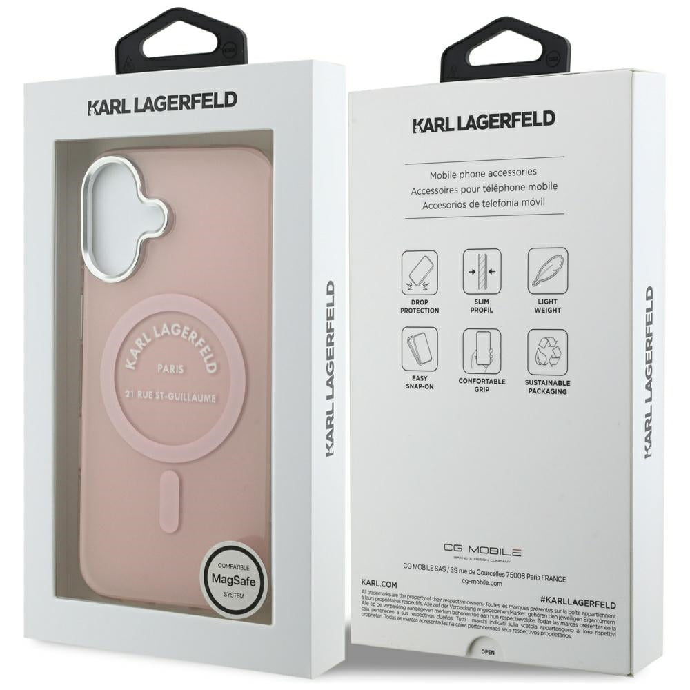 MagSafe Case for Apple iPhone 17, Karl Lagerfeld, IML Logo RSG, Pink