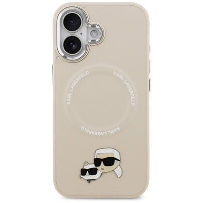 MagSafe Case for Apple iPhone 17, Karl Lagerfeld, Karl & Choupette Pins, Beige