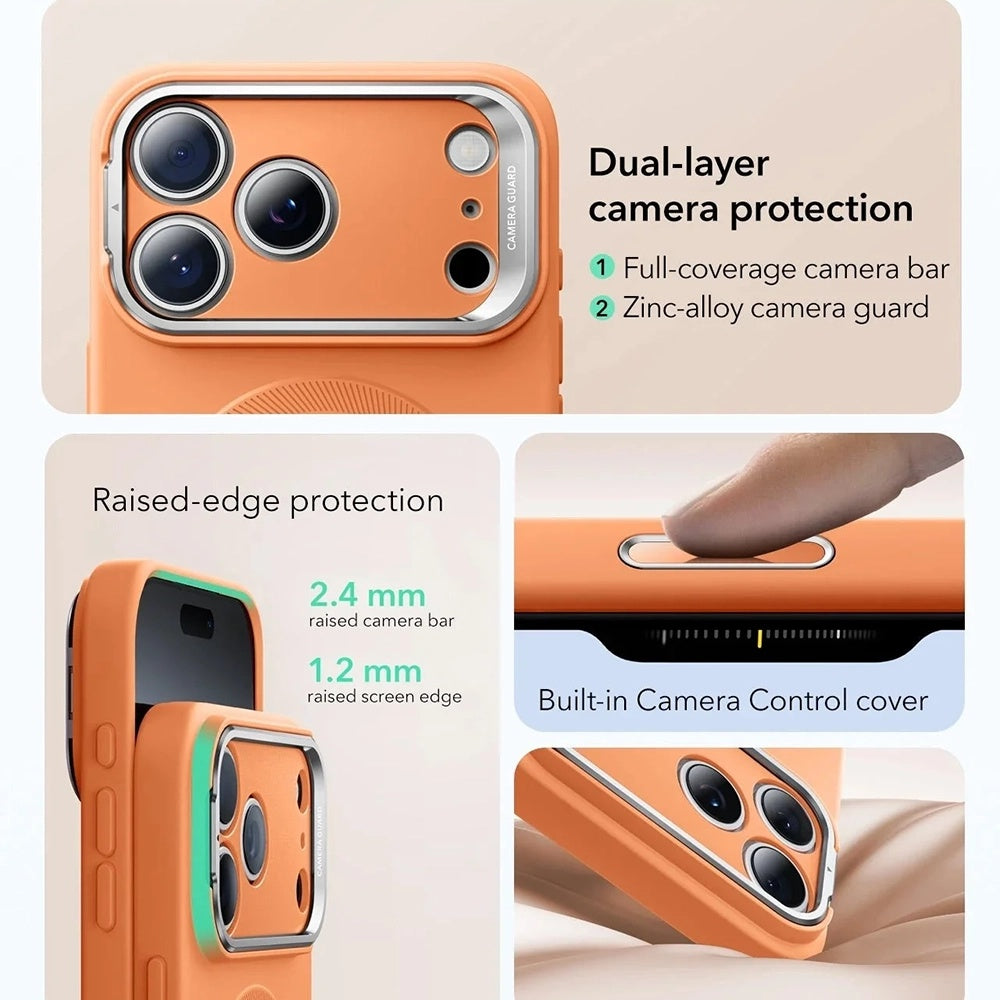 MagSafe Case for Apple iPhone 17 Pro, ESR, Cloud Soft Kickstand, Orange