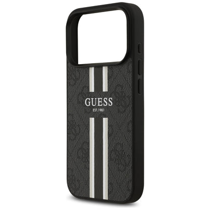 MagSafe Case for Apple iPhone 17 Pro, Guess, 4G Printed Stripes, Black