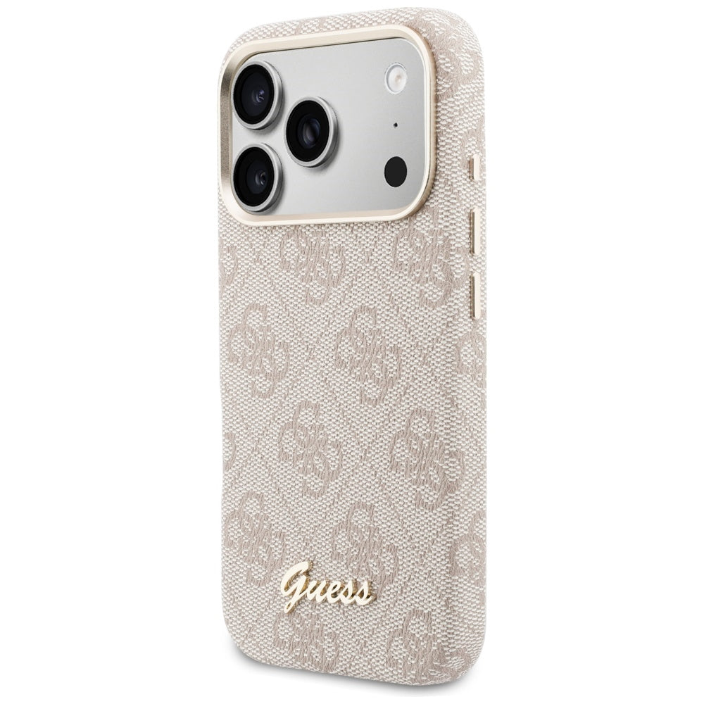 MagSafe Case for Apple iPhone 17 Pro, Guess, 4G Script Logo, Pink